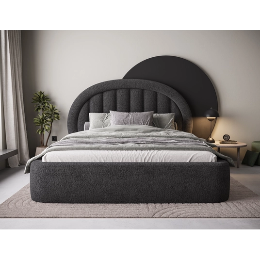 Tapedo Bed + Metal Frame/Gas Lift/Storage 160x200, Modern, Dark Gray