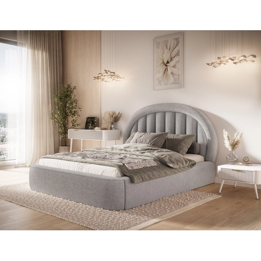 Tapedo Bed + Metal Frame/Gas Lift/Storage 160x200, Modern, Gray