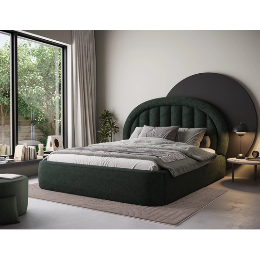 Tapedo Bed + Metal Frame/Gas Lift/Storage 160x200, Modern, Dark Green