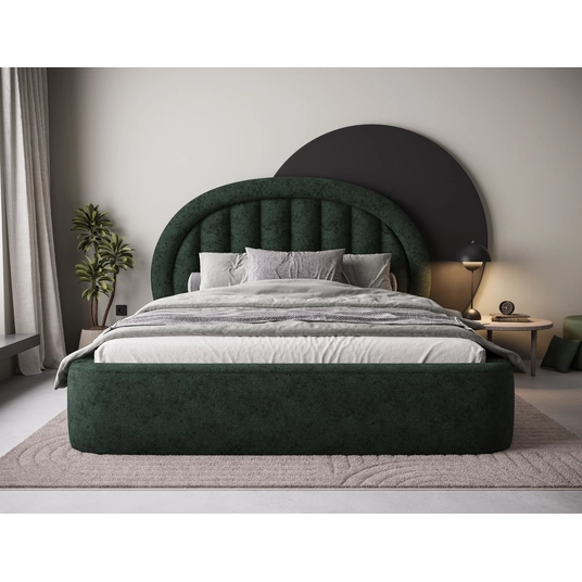 Tapedo Bed + Metal Frame/Gas Lift/Storage 160x200, Modern, Dark Green