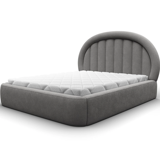 Tapedo Bed + Metal Frame/Gas Lift/Storage 180x200, Modern, Gray