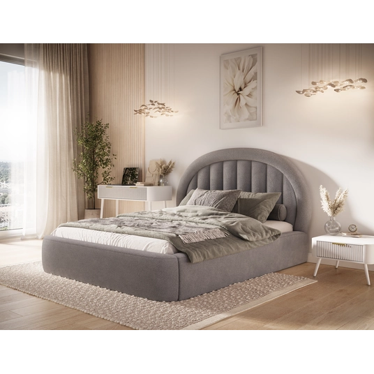 Tapedo Bed + Metal Frame/Gas Lift/Storage 180x200, Modern, Gray