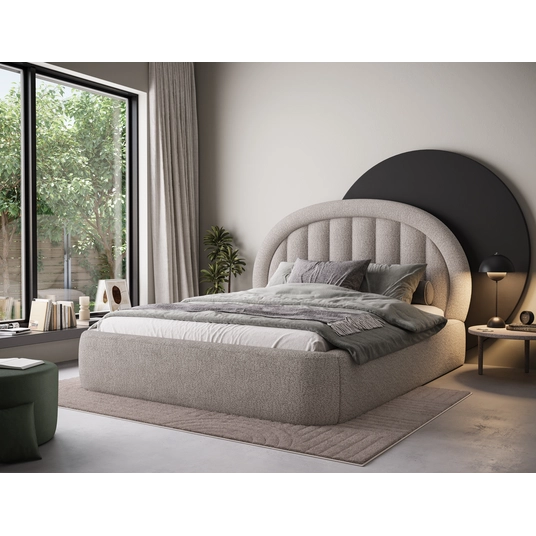 Tapedo Bed + Metal Frame/Gas Lift/Storage 160x200, Modern, Beige