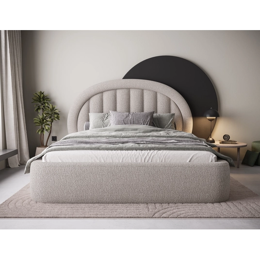 Tapedo Bed + Metal Frame/Gas Lift/Storage 160x200, Modern, Beige