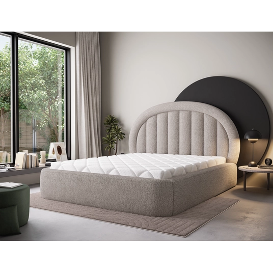 Tapedo Bed + Metal Frame/Gas Lift/Storage 160x200, Modern, Beige