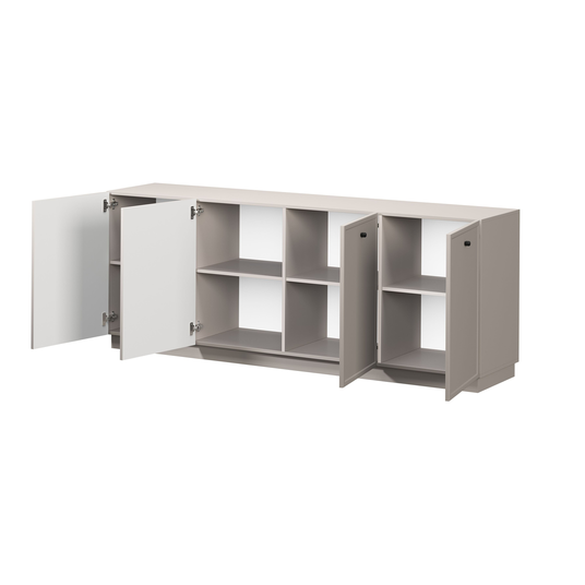 Chest Of Doors Lorini 200 Cm - Cashmere / Black Handles
