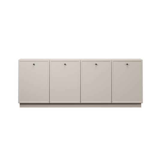 Chest Of Doors Lorini 200 Cm - Cashmere / Black Handles