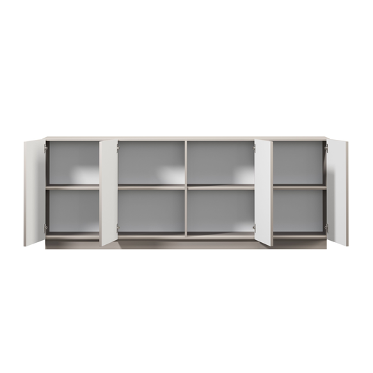 Chest Of Doors Lorini 200 Cm - Cashmere / Black Handles