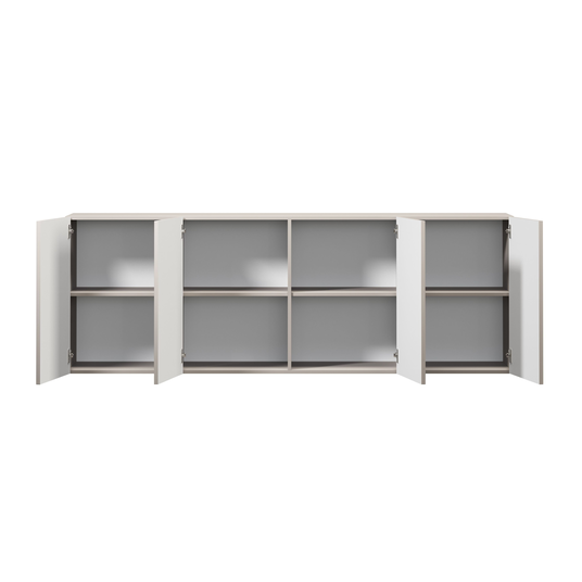 Chest Of Doors Wall Mounted Lorini 200 Cm - Cashmere / Gold Handles T-bar