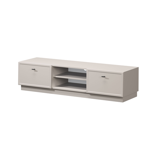 Tv Set Lorini 150 Cm With Drawers - Cashmere / Black Handles T-bar