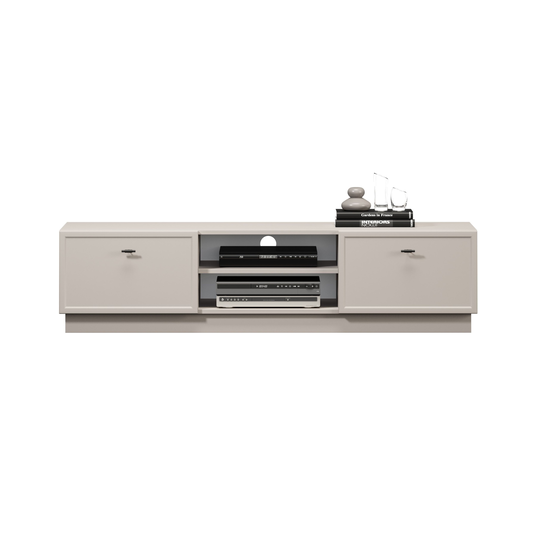 Tv Set Lorini 150 Cm With Drawers - Cashmere / Black Handles T-bar