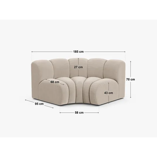 Modul Corner, "Lupine", 1 Seat, 185x95x70, Green