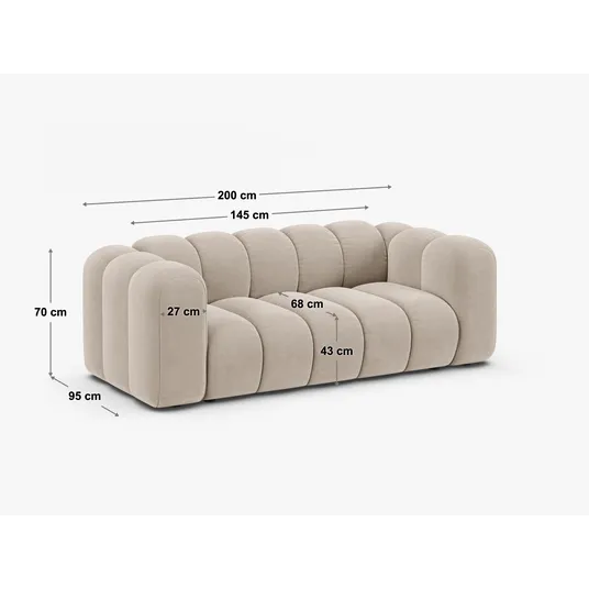 Sofa, "Lupine", 2 Seats, 200x95x70, Dark Beige