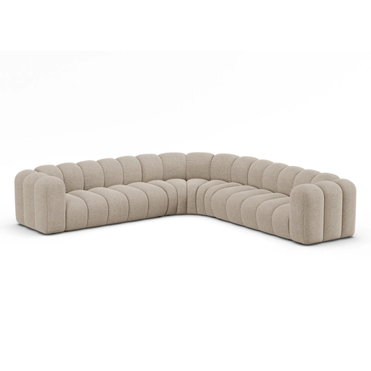 Modular Symmetrical Corner Sofa, "Lupine", 5 Seats, 309x309x70, Dark Beige