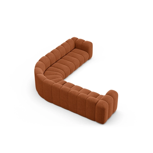 Modular Symmetrical Corner Sofa, "Lupine", 5 Seats, 309x309x70, Brick