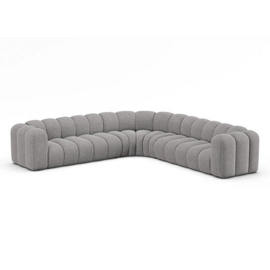 Modular Symmetrical Corner Sofa, "Lupine", 5 Seats, 309x309x70, Light Grey