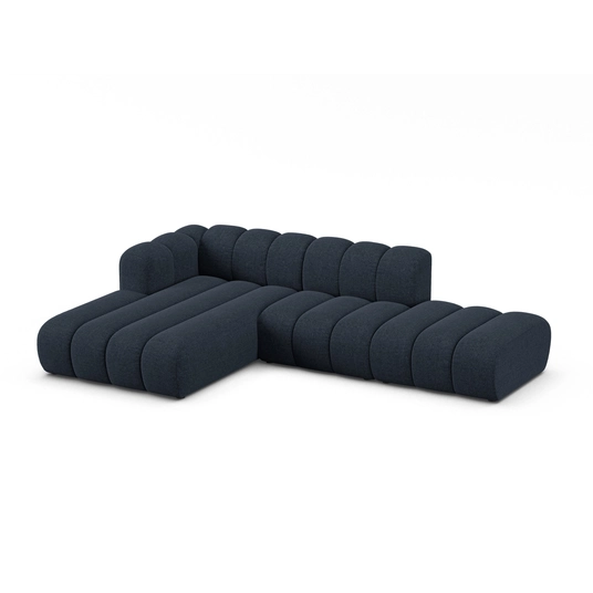 Modular Left Open Corner Sofa, "Lupine", 5 Seats, 299x177x70, Navy Blue