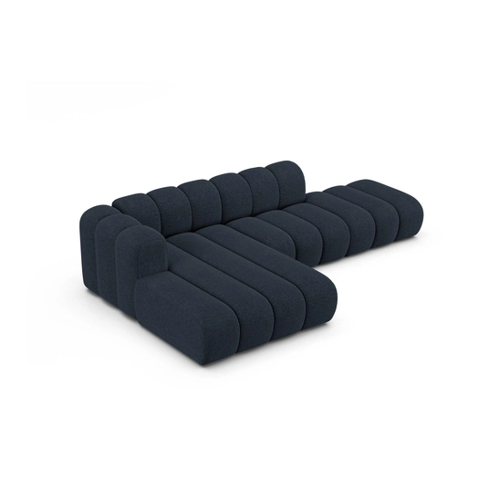 Modular Left Open Corner Sofa, "Lupine", 5 Seats, 299x177x70, Navy Blue