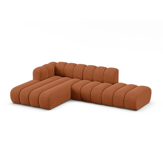 Modular Left Open Corner Sofa, "Lupine", 5 Seats, 299x177x70, Brick