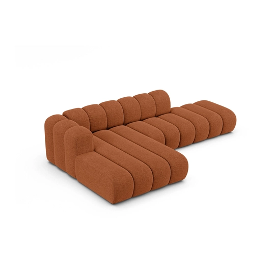 Modular Left Open Corner Sofa, "Lupine", 5 Seats, 299x177x70, Brick