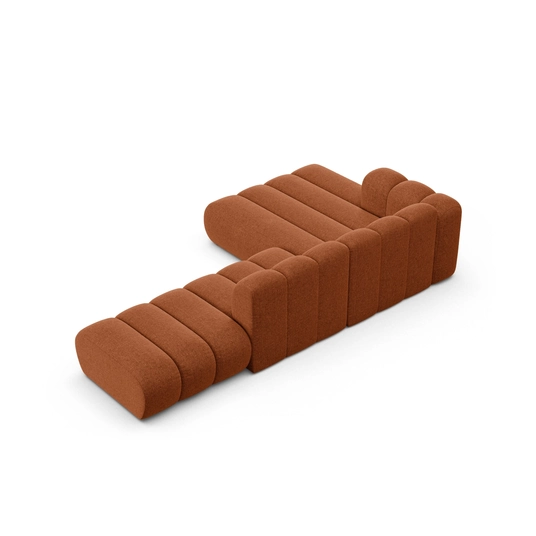 Modular Left Open Corner Sofa, "Lupine", 5 Seats, 299x177x70, Brick
