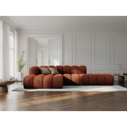 Modular Left Open Corner Sofa, "Lupine", 5 Seats, 299x177x70, Brick