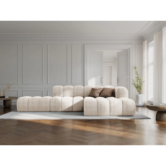 Modular Right Open Corner Sofa, "Lupine", 5 Seats, 299x177x70, Light Beige
