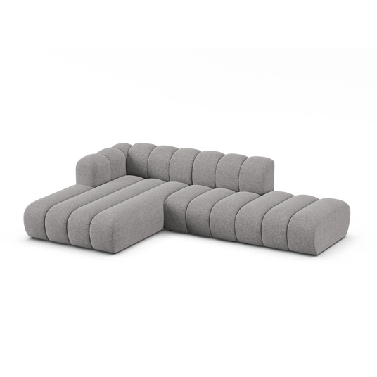 Modular Left Open Corner Sofa, "Lupine", 5 Seats, 299x177x70, Light Grey