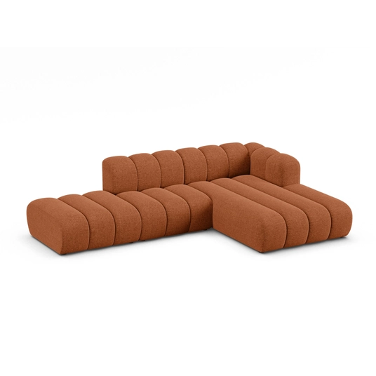 Modular Right Open Corner Sofa, "Lupine", 5 Seats, 299x177x70, Brick