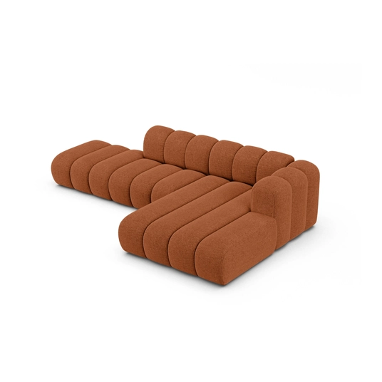 Modular Right Open Corner Sofa, "Lupine", 5 Seats, 299x177x70, Brick