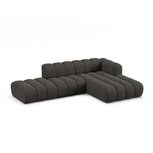 Modular Right Open Corner Sofa, "Lupine", 5 Seats, 299x177x70, Dark Grey