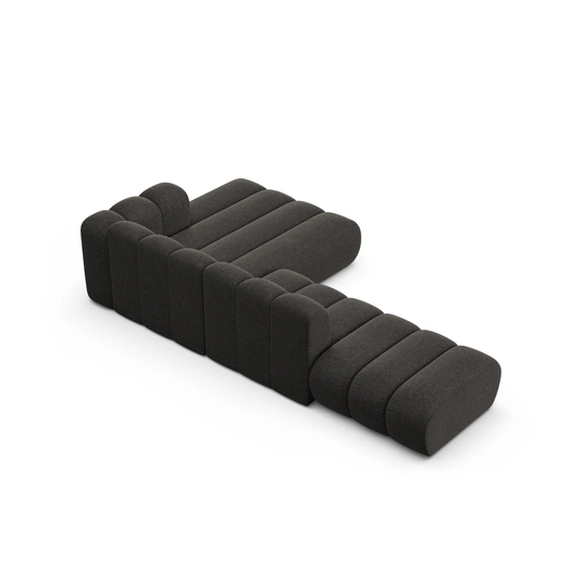 Modular Right Open Corner Sofa, "Lupine", 5 Seats, 299x177x70, Dark Grey
