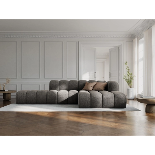 Modular Right Open Corner Sofa, "Lupine", 5 Seats, 299x177x70, Dark Grey