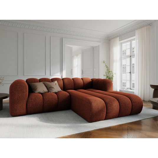 Modular Right Corner Sofa, "Lupine", 3 Seats, 230x177x70, Brick