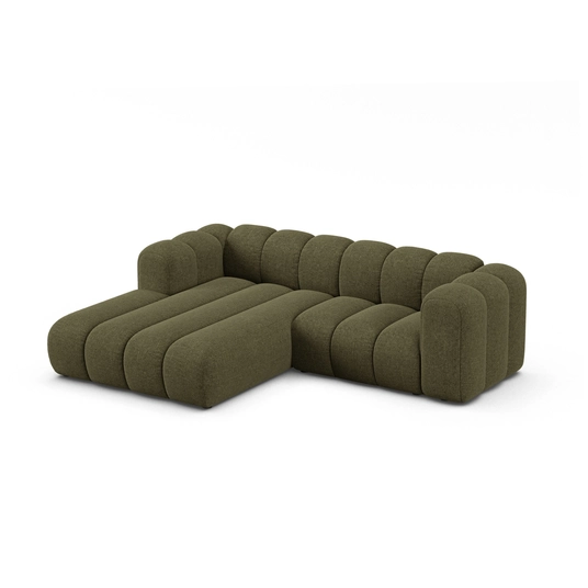 Modular Left Corner Sofa, "Lupine", 3 Seats, 230x177x70, Green