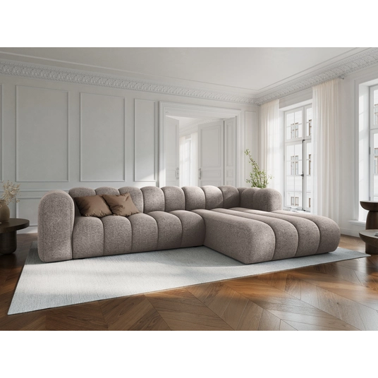 Modular Right Corner Sofa, "Lupine", 4 Seats, 290x177x70, Dark Beige