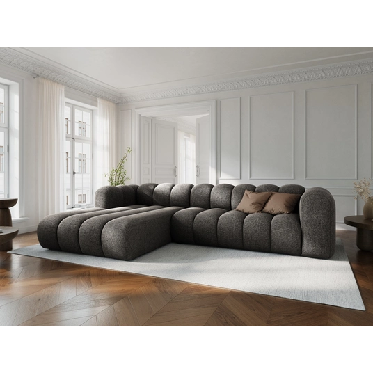 Modular Left Corner Sofa, "Lupine", 4 Seats, 290x177x70, Dark Grey