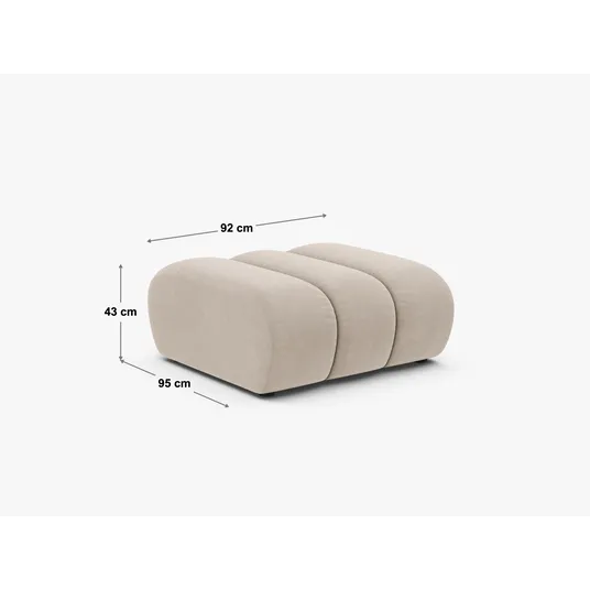 Pouf, "Lupine", 1 Seat, 92x95x43, Light Grey