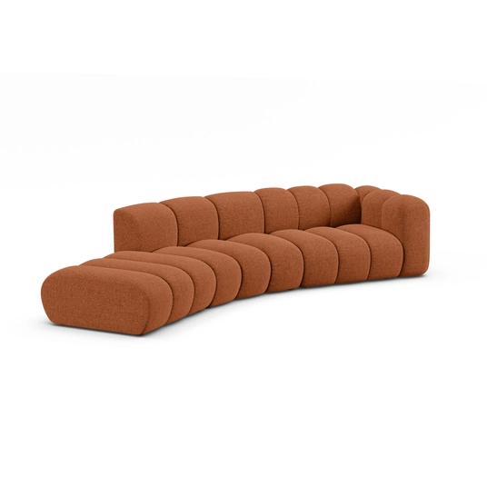Right Modular Sofa, "Lupine", 5 Seats, 335x166x70, Brick