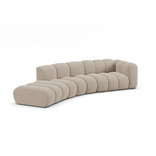 Right Modular Sofa, "Lupine", 5 Seats, 335x166x70, Dark Beige