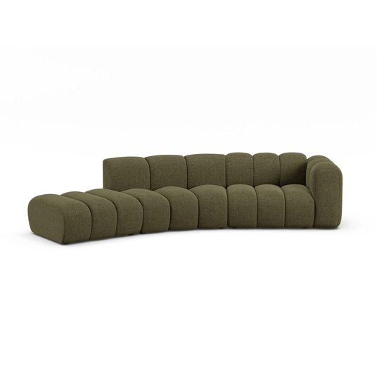Right Modular Sofa, "Lupine", 5 Seats, 335x166x70, Green