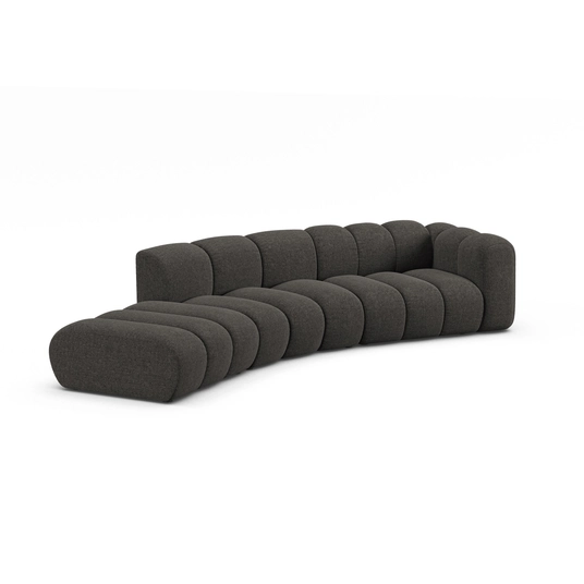 Right Modular Sofa, "Lupine", 5 Seats, 335x166x70, Dark Grey