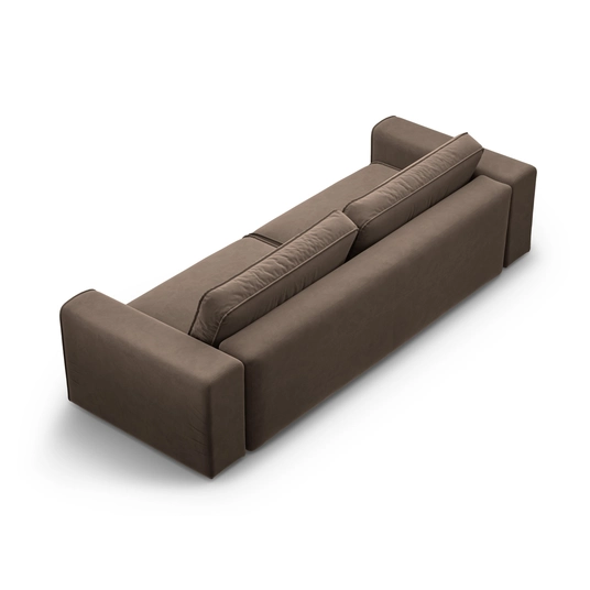 Velvet Sofa With Bed Function And Box, "Victor", 3 Seats, 246x100x83, Chocolate