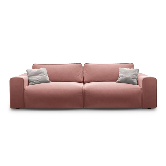 Velvet Sofa With Bed Function And Box, "Victor", 3 Seats, 246x100x83, Pink