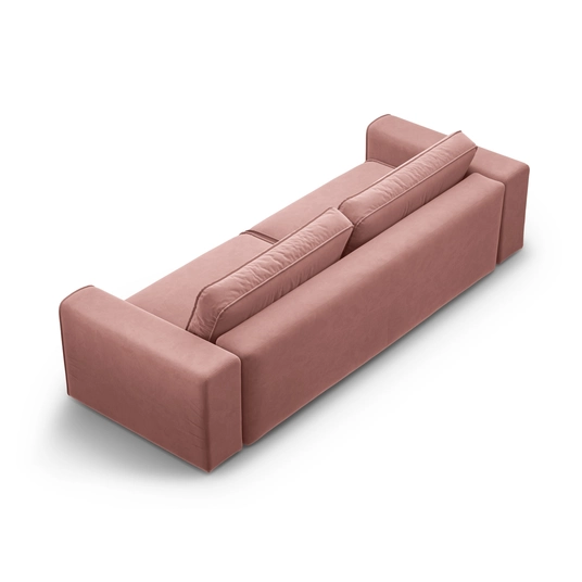 Velvet Sofa With Bed Function And Box, "Victor", 3 Seats, 246x100x83, Pink
