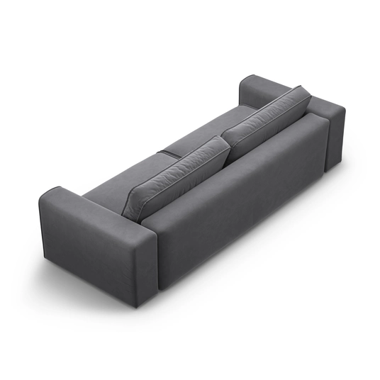 Velvet Sofa With Bed Function And Box, "Victor", 3 Seats, 246x100x83, Dark Blue