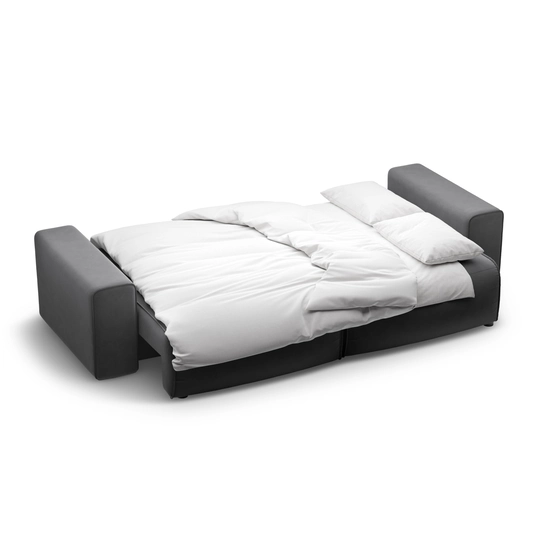 Velvet Sofa With Bed Function And Box, "Victor", 3 Seats, 246x100x83, Dark Blue