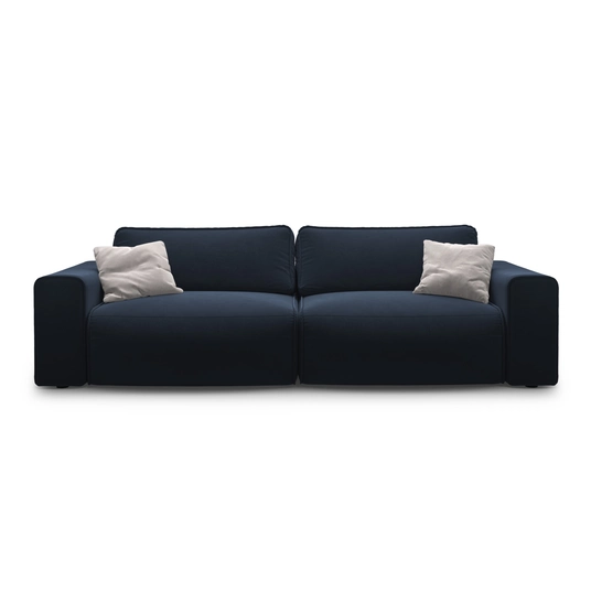 Velvet Sofa With Bed Function And Box, "Victor", 3 Seats, 246x100x83, Blue