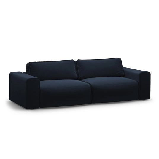 Velvet Sofa With Bed Function And Box, "Victor", 3 Seats, 246x100x83, Blue