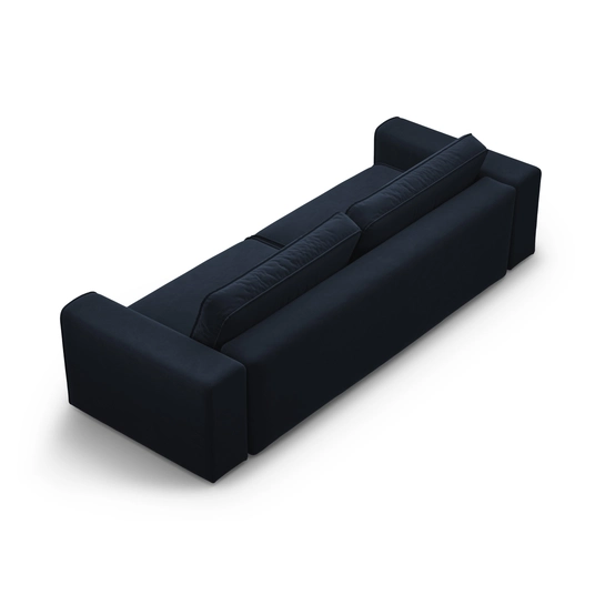 Velvet Sofa With Bed Function And Box, "Victor", 3 Seats, 246x100x83, Blue